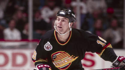 Vancouver Canucks forward, Petr Nedved, skates up ice looking to receive a pass during the game against the NJ Devils at the Meadowlands Arena ,East Rutherford, NJ, United States on January 12,1993. (Photo by Steve Crandall/Getty Images)