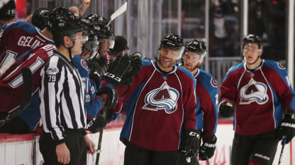 Jarome Iginla San Jose Sharks January 23, 2017 celebrate smile
