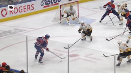BOS@EDM: Roslovic scores goal against Jeremy Swayman