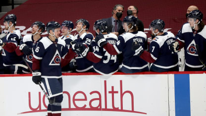Mikko Rantanen celebrate Minnesota Wild 2021 March 18