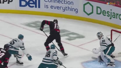 SJS@OTT: Batherson marque un but en A.N. contre Laurent Brossoit