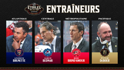 Brunette, Brind'Amour, Bednar et DeBoer dirigeront les étoiles