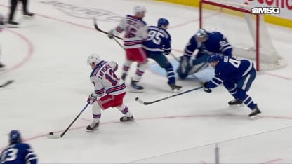 NYR@TOR: Lafrenière scores goal against Anthony Stolarz