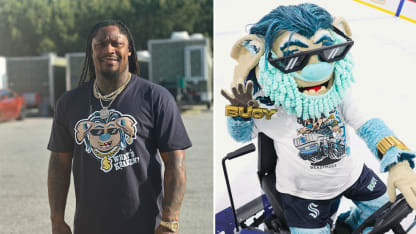 Marshawn Lynch launches clothing collection with Seattle Kraken mascot Buoy