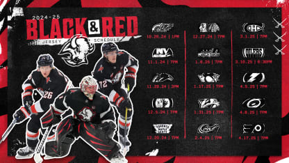 Sabres reveal 2024 25 black and red third jersey schedule Buffalo Sabres