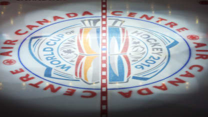 2016 World Cup of Hockey logo on ice