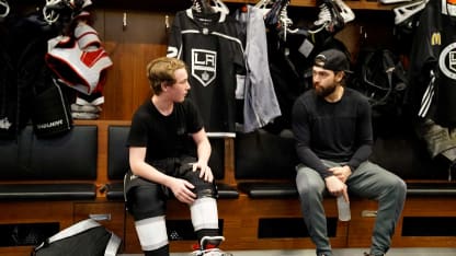 Aiden-Rose-and-Drew-Doughty-Locker-Room