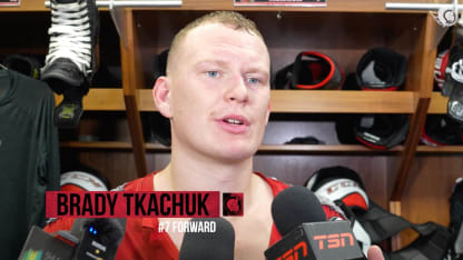 Brady Tkachuk dispo médias après le match contre NYI