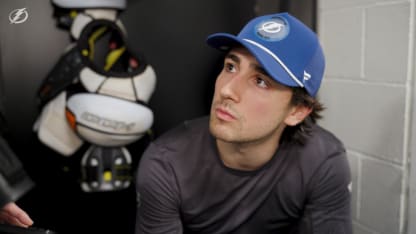 Dominic James | Pregame at Colorado Avalanche