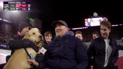 Herbstreit and his dog interviewed at Stadium Series