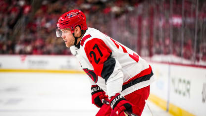 Nikolaj Ehlers chose the Canes in free agency. He's settling in during preseason camp