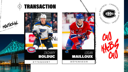 Les Canadiens acquièrent l’attaquant Zachary Bolduc des Blues de St-Louis