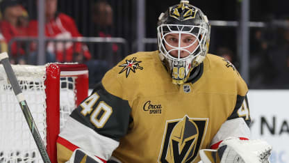 Vegas Torwart Akira Schmid feiert seinen zweiten Shutout in der NHL