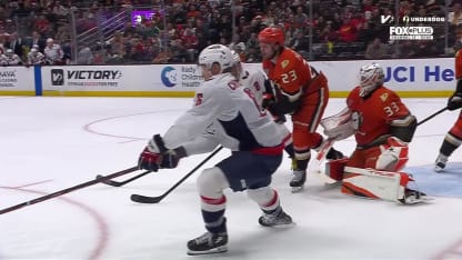 WSH@ANA: Husso with a great save against Alex Ovechkin