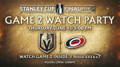 Vegas Golden Knights to Host Official Watch Party at T-Mobile Arena for Stanley Cup Final Game 2