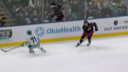 SJS@CBJ: Chernyshov scores goal against Elvis Merzlikins