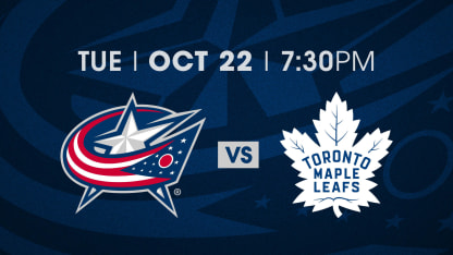 TUESDAY, OCTOBER 22 AT 7:30 PM VS. TORONTO MAPLE LEAFS