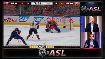 Marchand nets SHG on the breakaway (ASL Cast) 