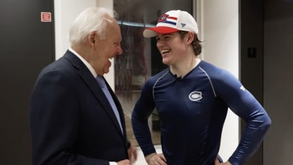 Caufield to Cournoyer: 'I'm just trying to be like you'