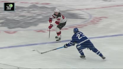 NJD@TOR: Hughes has a hat trick against the Maple Leafs