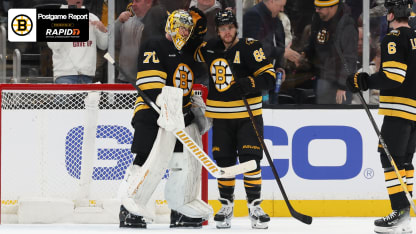 Korpisalo Backstops Bruins to 4-1 Win Over Flames