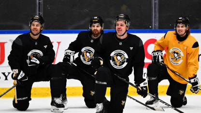 Evgeni Malkin #71 of the Pittsburgh Penguins practices ahead of the 2025 NHL Global Series Sweden at Hovet Ice Arena on November 11, 2025 in Stockholm, Sweden. (Photo by Joe Sargent/NHLI via Getty Images)