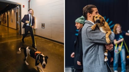 Penguins show off furry friends at pregame arrivals
