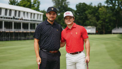 Cole and Nick at President's Cup Media Day