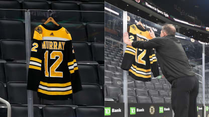 Bruce Cassidy hanging up jersey behind bench split