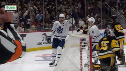 TOR@PIT: Matthews scores goal against Tristan Jarry