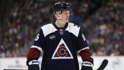 Juuso Parssinen #16 of the Colorado Avalanche plays the Minnesota Wild in the second period at Ball Arena on January 20, 2025 in Denver, Colorado. (Photo by Matthew Stockman/Getty Images)