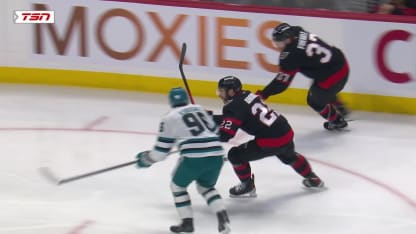 SJS@OTT: Foegele scores goal against Laurent Brossoit