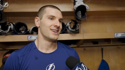 Steven Santini | Pregame vs Calgary Flames