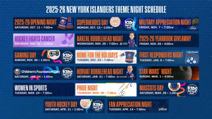 New York Islanders Theme Night Giveaways Include Barzal, Horvat Bobbleheads; Holiday-Themed Ugly Sweater Replica Jerseys 