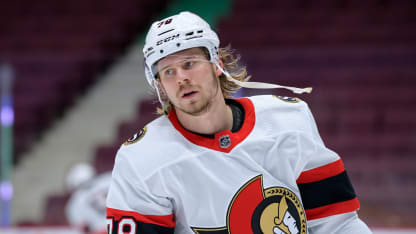 Ottawa Senators Center Filip Chlapik (78) skates during warmup prior to their NHL game against the Vancouver Canucks at Rogers Arena on January 28, 2021 in Vancouver, British Columbia, Canada. (Photo by Derek Cain/Icon Sportswire via Getty Images)