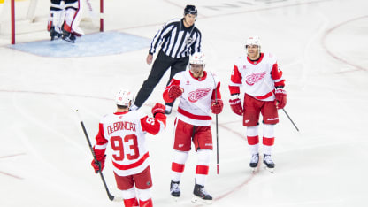 DET@CGY: DeBrincat scores goal against Devin Cooley