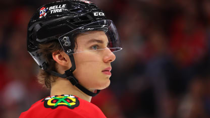 Connor Bedard #98 of the Chicago Blackhawks