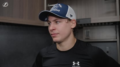 Yanni Gourde | Postgame at Boston Bruins