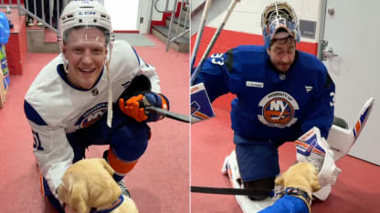 WATCH: Puppy Visits Isles at Practice