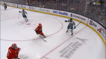 SJS@ANA: Ferraro scores goal against Lukas Dostal