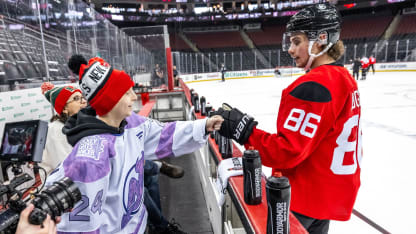 Devils Hockey Fights Cancer Night young fan