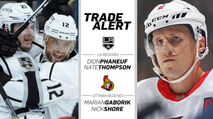 Dion Phaneuf Trade LA Kings - Nate Thompson Marian Gaborik Nick Shore Ottawa Senators