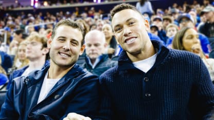 Aaron Judge Anthony Rizzo take in Rangers game