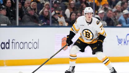 COLUMBUS, OHIO - MARCH 29: Lukas Reichel #75 of the Boston Bruins seen in action during the game against the Columbus Blue Jackets at Nationwide Arena on March 29, 2026 in Columbus, Ohio. (Photo by Jason Mowry/Getty Images)