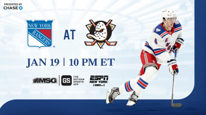 Rangers at Ducks: Pregame Notes | 01.19.26