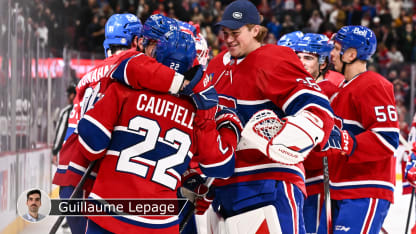 Canadiens celebrate badge Lepage