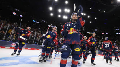 Duell mit den Buffalo Sabres hat dem EHC Red Bull Muenchen viel Spaß gemacht 