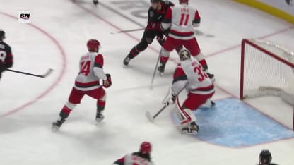 CAR@OTT: Stutzle scores goal against Brandon Bussi