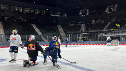 Red Bull München team during morning skate 9/27/24