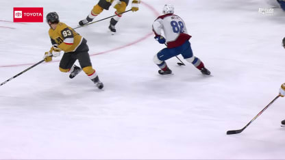 Necas flutters puck home off a defender